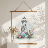 Patchwork Vuurtoren Kust Bloemenscène Hangend Wandkleed