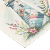 Patchwork Vuurtoren Kust Bloemenscène Korte Tafelloper (Hoek)