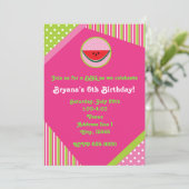 Patchwork Watermelon BBQ Picnic Party Uitnodiging (Staand voorkant)