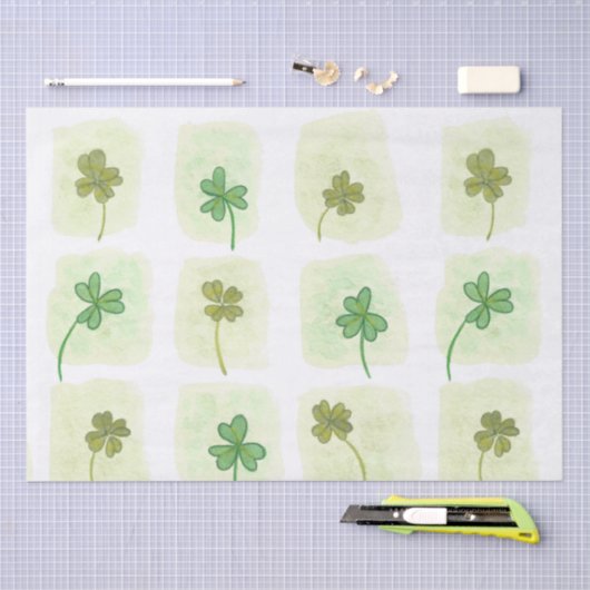 Patchwork-Waterverf Shamrock Pattern-document Tissuepapier (Craft)