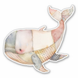 Patchwork Whales Sticker