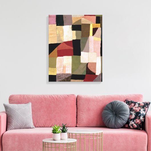 Patchwork (Wieg van de Zoon) | Sonia Delaunay | Canvas Afdruk (Insitu (Woonkamer))