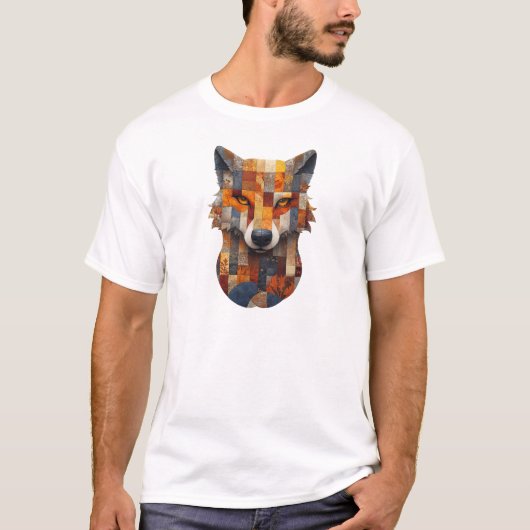 Patchwork Wolf T-shirt (Voorkant)
