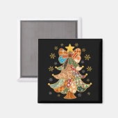 Patchwork Xmas Coquette Bow Lace Merry Bright Chri Magneet (Voorkant / Achterkant)