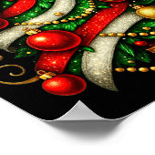 Patchwork Xmas Merry Christmas Tree Coquette Leopa Poster (Hoek)