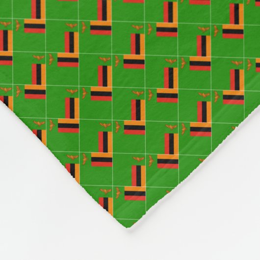 Patchwork Zambia Vlag Patroon Fleece Deken (Hoek)