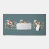 Patchwork Zangvogel op Bloeiende Tak Bureaumat (Keyboard & Muis)
