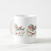 Patchwork Zangvogel op Bloeiende Tak Koffiemok (Voorkant links)