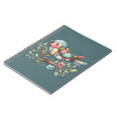 Patchwork Zangvogel op Bloeiende Tak Notitieboek (Linkerzijde)