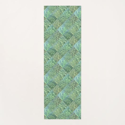 Patchwork Zeeschuim en Ocean Green Water Boho Chic Yogamat (Voorkant)