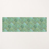 Patchwork Zeeschuim en Ocean Green Water Boho Chic Yogamat (Voorkant (horizontaal))