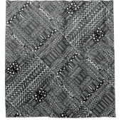 Patchwork ZigZag Stippelstreep Douchegordijn (Voorkant)