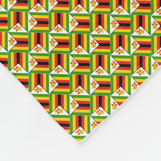 Patchwork Zimbabwe Vlag Patroon Fleece Deken (Hoek)