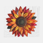 Patchwork Zonnebloem in Sunset Kleuren Fleece Deken (Voorkant (Horizontaal))