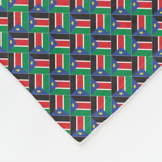 Patchwork Zuid-Soedan vlag patroon Fleece Deken (Hoek)