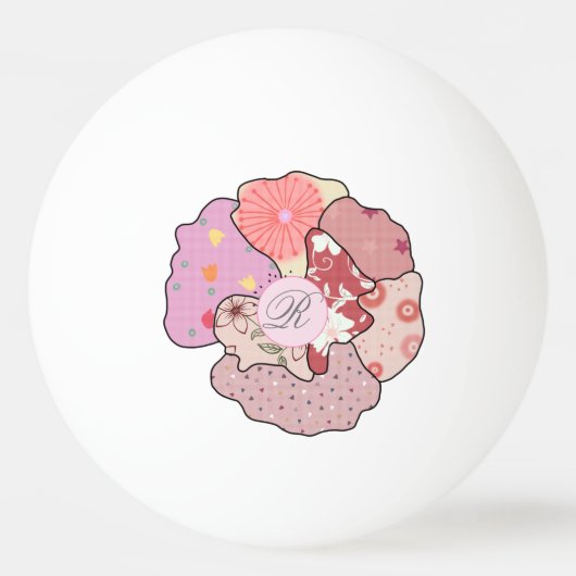 Patchworkblume, personalisiert   pingpongbal (Voorkant)