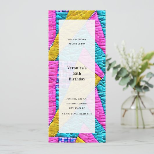 Patchworkdeken geïnspireerd algemeen feest voor al kaart (Staand voorkant)