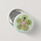 Patchworkfrühlingsblume Ronde Button 3,2 Cm (Voorkant /achterkant)