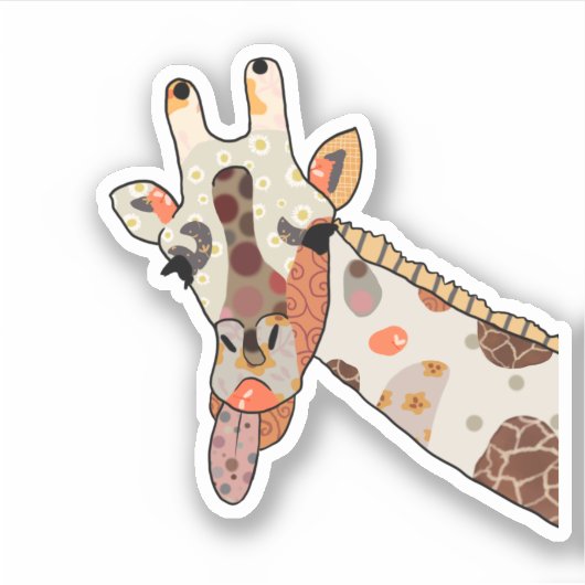 Patchworkgiraffe Sticker (Voorkant)