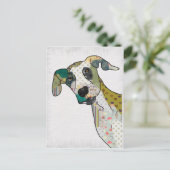 Patchworkhund Briefkaart (Staand voorkant)