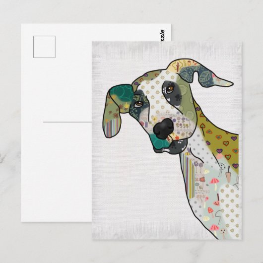 Patchworkhund Briefkaart (Voorkant / Achterkant)