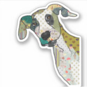 Patchworkhund Sticker (Voorkant)