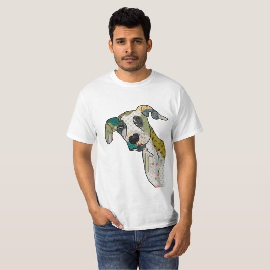 Patchworkhund T-shirt (Voorkant volledig)