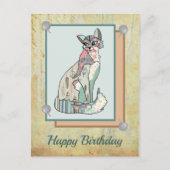Patchworkkatze  briefkaart (Voorkant)