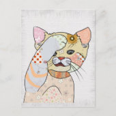 Patchworkkatze Briefkaart (Voorkant)