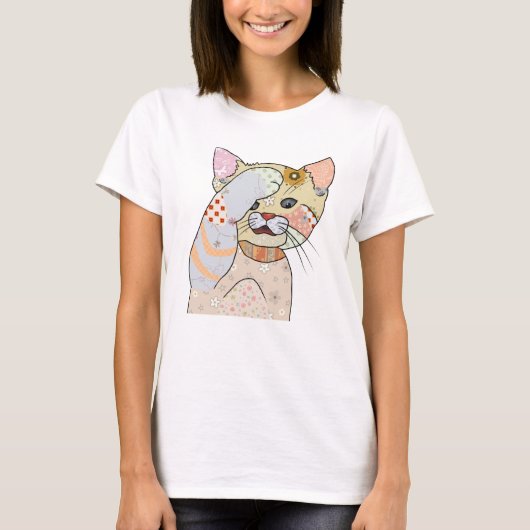 Patchworkkatze T-shirt (Voorkant)