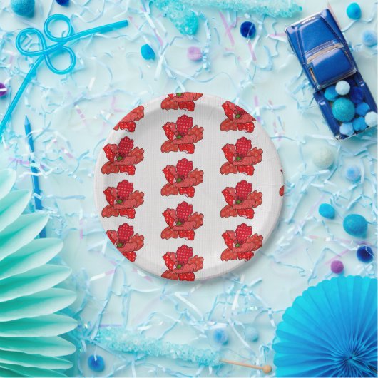 Patchworkmohn Papieren Bordje (Feest)