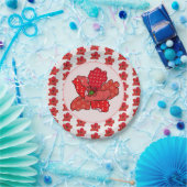 Patchworkmohn Pappteller Papieren Bordje (Feest)