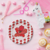 Patchworkmohn Pappteller Papieren Bordje (Feest)