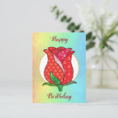 Patchworkrose  briefkaart (Staand voorkant)