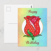 Patchworkrose  briefkaart (Voorkant / Achterkant)