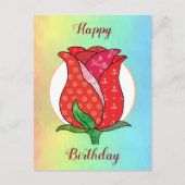 Patchworkrose  briefkaart (Voorkant)