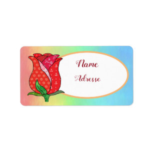 Patchworkrose Etiket