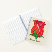 Patchworkrose, personalisiert Notizblock Notitieboek (Binnen)