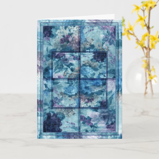 Patchworks VIII Wenskaart Kaart (Gele Bloem)