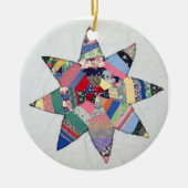 Patchworkstar quilt-vakantieversiering keramisch ornament (Voorkant)
