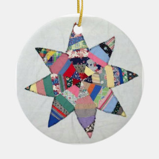Patchworkstar quilt-vakantieversiering keramisch ornament