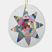 Patchworkstar quilt-vakantieversiering keramisch ornament (Links)