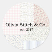 Patchworkstickers Ronde Sticker (Voorkant)