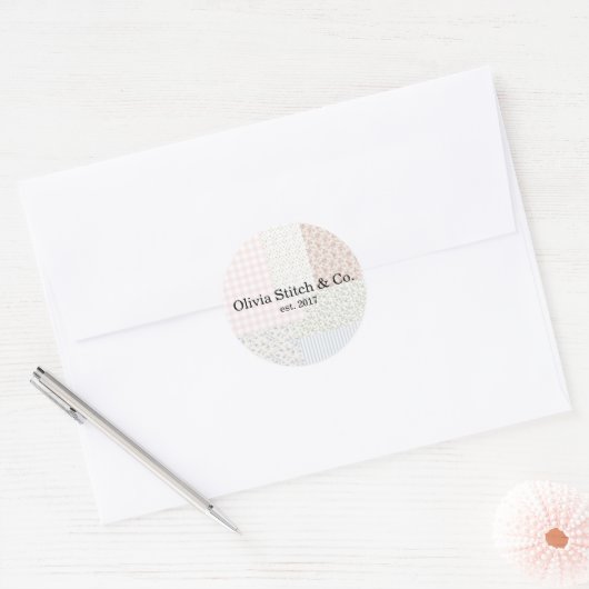 Patchworkstickers Ronde Sticker (Envelop)