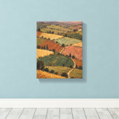 Patchworkvelden bij gouden schemering Handgeschild Canvas Afdruk (Insitu (Houten vloer))