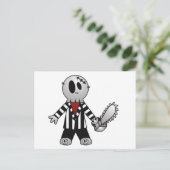 PATCHY CHAINSAW HALLOWEEN SKELETON BRIEFKAART (Staand voorkant)