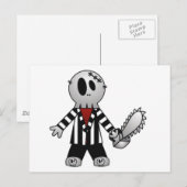 PATCHY CHAINSAW HALLOWEEN SKELETON BRIEFKAART (Voorkant / Achterkant)