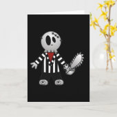 PATCHY CHAINSAW HALLOWEEN SKELETON KAART (Gele Bloem)