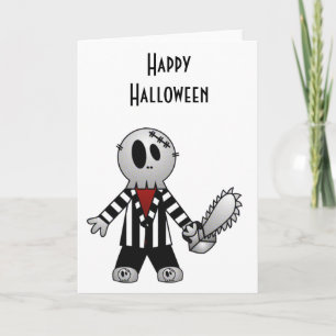 PATCHY CHAINSAW HALLOWEEN SKELETON KAART