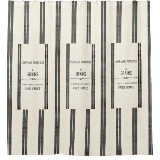 Patchy French Grain Sack SHOWER CURTAIN Douchegordijn (Voorkant)